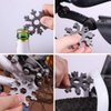 18-in-1 Snowflake Multitool, Stainless Steel Snowflake tool Bottle Opener, Snowflake Multi Tool Cool Gadgets Stocking Stuffers for Men, Christmas Gifts for Men, Dads, Husbands.(Black)