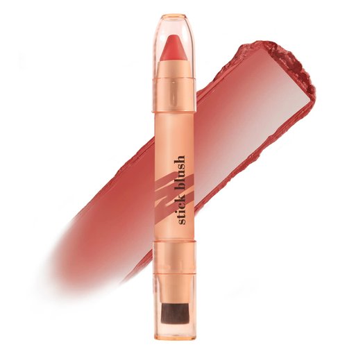 DAGEDA Blush Stick, Cream Blush Stick with Brush, 3 In 1 Multi Blush Stick for Cheeks & Lips & Eyeshadow, Waterproof Blush Face Stick Lightweight Natural Blush Makeup Stick for All Skin Tones (03)