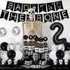 Bad Two the Bone Themed 2nd Birthday Party Decorations for Boys Black Bad Two The Bone Backdrop Banner, Skeleton Theme Birthday Decorations for Boys Girls Music Rock and Roll Birthday Party Supplies