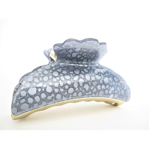 Art deco silver gray/blue sparkle hair claw clip for thick hair