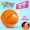 Novelty Place Inflatable Beach Balls - 3 Pack, 12" Beach Basketball for Kid - Summer Beach Pool Party Supplies, Fun Floating Toys