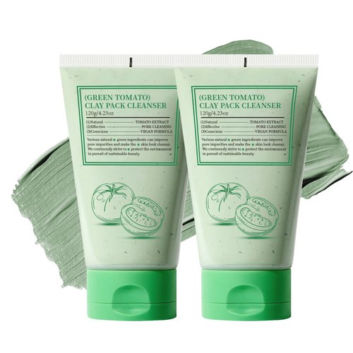 Jsykt Green Tomato Clay Mask, Korean Green Tomato Clay Mask Cleanser, Deep Cleansing Pore Purifyin Clay Mask, Sebum Clogged Pore Care, Exfoliation Clay Mask