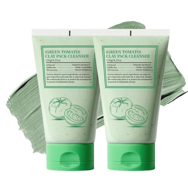 Jsykt Green Tomato Clay Mask, Korean Green Tomato Clay Mask Cleanser, Deep Cleansing Pore Purifyin Clay Mask, Sebum Clogged Pore Care, Exfoliation Clay Mask