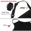 4 Packs Chef Apron, Black Waterproof Apron, Adjustable Apron with 2 Pockets for Men Women, Professional Apron for Kitchen Cooking Gardening Painting Baking Restaurant (Black)