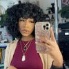 KEVVTY Black Curly Wigs for Black Women Short Curly Wigs With Bangs For Women Synthetic Afro Curly Wigs Bouncy Fluffy Curly Hair Wigs Glueless Daily and Cosplay