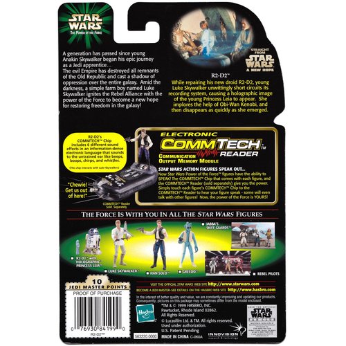 Star Wars: Power of the Force CommTech R2-D2 with Holographic Princess Leia Action Figure