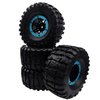HIRCQOO 2.2" Rubber Tires Inflatable OD135mm & 12mm Hex Hub Plastic Beadlock Wheel Rims Compatible with Axial SCX10 Tamiya CC01 TF2 Traxxas 1/10 RC Monster Truck Crawler (Blue)