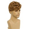 Tseses Curly Blonde Short Wigs for Men Fluffy Natural Layered Synthetic Blonde Wig Halloween Cosplay Hair Wig for Male Guy (Blonde)
