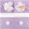HINZIC 2 Pcs Bridal Hair Clips and 2 Pcs Wedding Hair Pins White Flower Pearl Hair Comb Pins Barrettes Hair Accessories for Bride Bridesmaids Women Girls