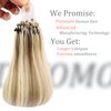 Micro Link Hair Extensions Human Hair 30g 18inch#(1660) Highlight Golden Blonde Microlink Hair Extensions Human Hair Microbead Hair Extensions Microlink Hair Extensions Micro Link Hair Extensions