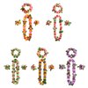 JEKANEL 40 PCS Hawaiian Luau Leis,Tropical Luau Party Supplies of Hula Garland Necklaces Bracelets Headband Jumbo Simulated Silk Flowers for Hawaii Decorations, Beach Theme Party Decorations