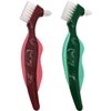 Premium Hard Denture Brush Toothbrush, Cleaning Brush, Multi-Layered Bristles & Portable Denture Double Sided Brush, Denture Care(Pack of 2)