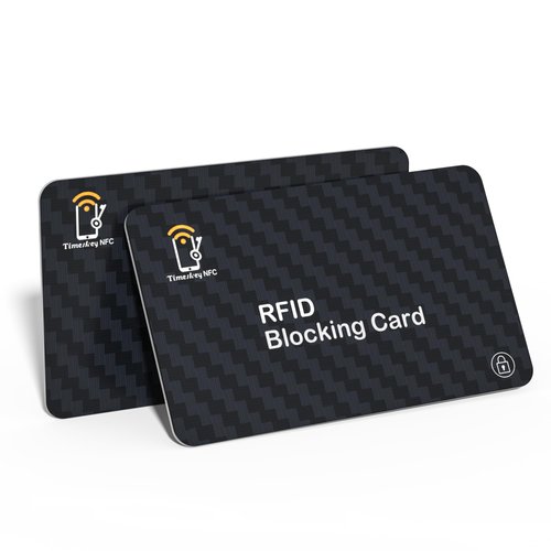 Timeskey NFC 2 RFID Blocking Cards, Contactless NFC Bank Debit Credit Card Protector Blocker, Anti Theft Blocking Wallet Protector,The Original Security Card for Men or Wome