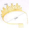 FASOTY Gold Tiara Green Crystal Crown with Combs Elegant Princess Tiaras and Crowns for Women Girls Rhinestone Headband for Bride Bridal Wedding Birthday Party Prom