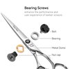 Fenice Peak CNC Professional Hair Cutting Scissors 5.5 Inch Sharp Convex Blade Barber Shears Made of VG10 Japanese Stainless Steel with Adjustment Screw for Salon Hairdressing and Home User