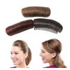 3Pcs Hair Volume Bump Inserts with Invisible False Hair Clips and Fluffy Pads - DIY Hairstyle Styling Tool Set for Women in Dark Brown