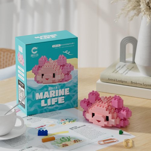 ALITTDRE Marine Animals Building Blocks Sets Mini Building Blocks Ocean Animal Sea Creatures Building Blocks Set Mini Building Blocks Toys STEM Gifts for Kids Adult(Salamander)