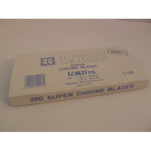 200 Lord Double Edge Safety Razor Blades Super Chrome