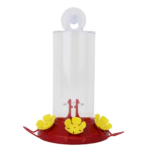 Perky-Pet 217 Window Mount Plastic Hummingbird Feeder with Perches - 8 oz Outdoor Garden Décor Hummingbird Feeder, iridescent color