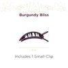 TELETIES - Small Flat Square Hair Clip - Fall Collection - Hair Claw Clips for Women - Strong Grip, Bendable Teeth, Curved Design - For All Hair Types and Textures - Burgundy Bliss
