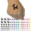 Balloon Animal Dog Temporary Tattoo Water Resistant Fake Body Art Set Collection - Orange (One Sheet)