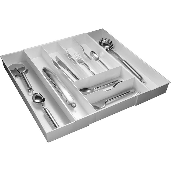 Dial Industries, Inc. Expand-A-Drawer Silverware, Cutlery and Utensil Drawer Organizer Tray, Extra Wide