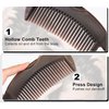 Dandruff Comb, Stainless Steel Fine Tooth Lice/Flea Comb, Psoriasis Comb, Scalp Oil Buildup Removal Wide Hollow Tooth Button Hairbrush for Scalp Massage Care for Man Women and Kids, Set of 2 (Blue)