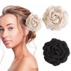 Vsdski Flower Hair Clips Rose Flower Claw Clips Spring Summer Hair Accessories for Women Elegant Hawaiian Floral Black Apricot Floral Hairpins Strong Hold Claw Clips for Beach Wedding Decor 2PCS