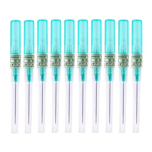Piercing Needles， 10pcs Ear Nose Piercing Needles IV Catheter Needles for Piercing Sterilised Body (18G-1)