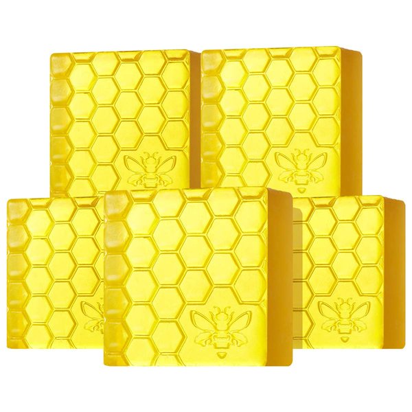 CRAZY SKIN Natural Propolis Honeycomb Pore Facial Wash (100g x 5 packs) - 100% Natural Ingredients, Facial Deep Cleansing Bar, Skin Sebum Control, Pore Tightening