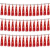 3P Red Foil Fringe Metallic Tassel Streamers Banner Tassel Garland for Parade Floats, Bachelorette, Wedding, Birthday, Halloween, Christmas, Bridal/Baby Shower Party Decorations