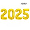 2025 Gold Balloons Happy New Year Banner Gold Black Paper Flag Bunting Swirl Streamers & Pom Poms Balloons for New year Party Decorations