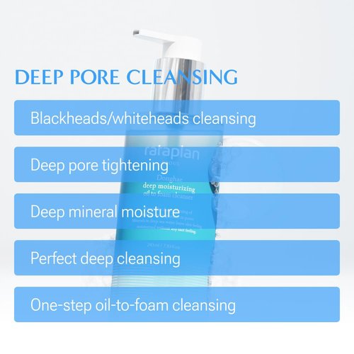 RATAPLAN Donghae deep moisturizing oil to foam cleanser, Daily Makeup Blackhead Remover, Oil Cleanser for Face, Korean Facial Cleanser, Korean Skincare 7.10 fl oz