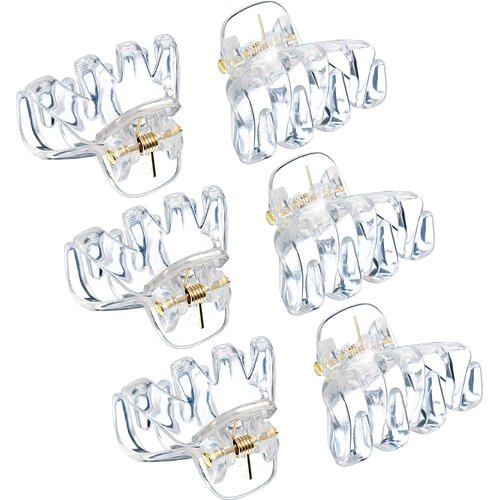 24 Pack 3 cm Mini Grip Octopus Clip Spider Jaw Hair Claw Clips (Clear)