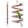 Pets vv Bird Rope Perch Parakeet Toys, Spiral Bird Toy for Cockatiels, 43"&13.7" Bird Bungee Rope Perches Suitable Bird Cage Accessories
