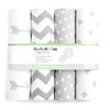 Premium Baby Changing Pad Covers 4 Pack – Boy or Girl Changing Pad Cover – Pure Jersey Machine Washable Grey and White Changing Table Cover – Diaper Changing Pad Cover Sheets