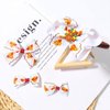 Vsdski Fall Headband Turkey Bow Hair Clips Cute Cartoon Hair Bands Set Thanksgiving Bows Hair Accessories for Woman Girls Brown Bowknot Hair Bands Autumn Harvest Party Headpiece Decor 4PCS