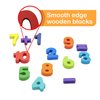 Skoolzy Rainbow Wooden Numbers Puzzle 13 Piece Set - Kids Can Learn Addition Subtraction Educational Counting Math Montessori Toys for Toddlers Preschool Wood Toy Learning Blocks for Kids Ages 3+