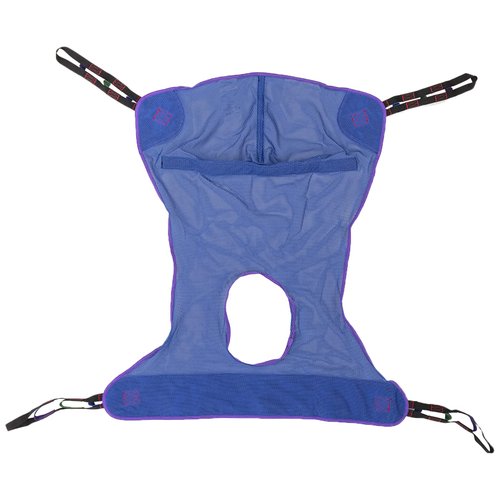 Invacare R114 Full Body Sling with Commode Opening for Patient Lift, Medium, Polyester, Purple/Blue