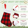 BBTO Plush Cuff Christmas Mini Stockings 7 Inch Buffalo Plaid Hanging Stockings Xmas Stocking Candy Holder Tableware Holders(Red and Black,48 Pieces)
