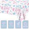 XJLANTTE 2Pcs Gender Reveal Tablecloth - Boy or Girl Table Decorations Rectangular Pink and Blue Table Cover for Baby Shower Decorations, Gender Reveal Boy or Girl Party Supplies, 51 x 86.6 Inch