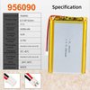 AKZYTUE 3.7V 6500mAh 956090 Lipo battery Rechargeable Lithium Polymer ion Battery Pack with JST Connector