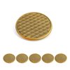 Enchanism Japanese Wave Haptic Coins - Anxiety Relief Tokens - Metal Fidget Toy - Worry Coin - Collectible Coins - Seigaiha Motif - Antique Brass Finish - 5 Pack with Velvet Bag