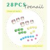 Aegenacess 28pcs Toenail Press on Summer Fake Toe Nails Press ons False Nail Tips Beach Short Pedicure Kit for Women (Multicoloured Dots)