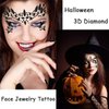 Ylapagne Halloween Face Jewels 2 Sets Face Gems Rhinestone Mermaid - Face Jewels Tattoo Stickers Self Adhesive Festival Accessories Carnival Costumes for Women