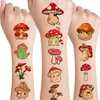 12 Sheets Mushroom Temporary Tattoos for Kids, Mushroom Birthday Party Supplies Decorations Cute Fake Tattoos Mushroom Party Favors for Boys Girls Children Goodie Bag Fillers Party Gifts Stickers