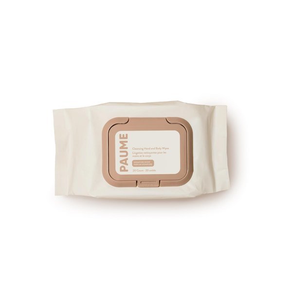 PAUME Cleansing Hand and Body Wipes, Made With Squalane and Safflower Oil, Cleanse & Refresh Hands, 1 Pack - 20 Wipes