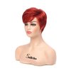 Short Red Wigs for Women Layered Natural Synthetic Heat Resistant Halloween Cosplay Costume Wig with Wig Cap