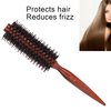 Hair Brush, Automatic Machine Tufting Technology Pointed Tail Handle Roller Hairbrush for Salon or Family Use for Reduces Frizz Prevents Dryness and Split Ends(Twill, blue)