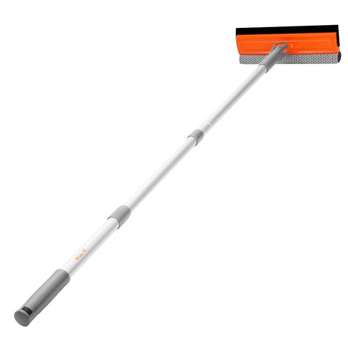 eazer Professional Window Cleaner Tool, 2-in-1 Rotatable Squeegee for Window Cleaning Kit, Window Washing Equipment Kit with Threaded Extension Pole(20''-46'') for Shower/Windshield.